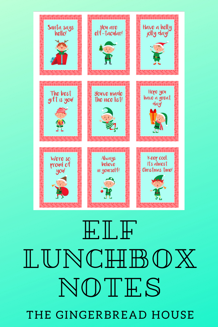 Free} Printable Elf Lunchbox Notes - The-Gingerbread-House.co.uk - Free Elf On The Shelf Printables Uk