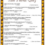 Free Printable Fall Trivia Quiz   Free Printable Trivia Games