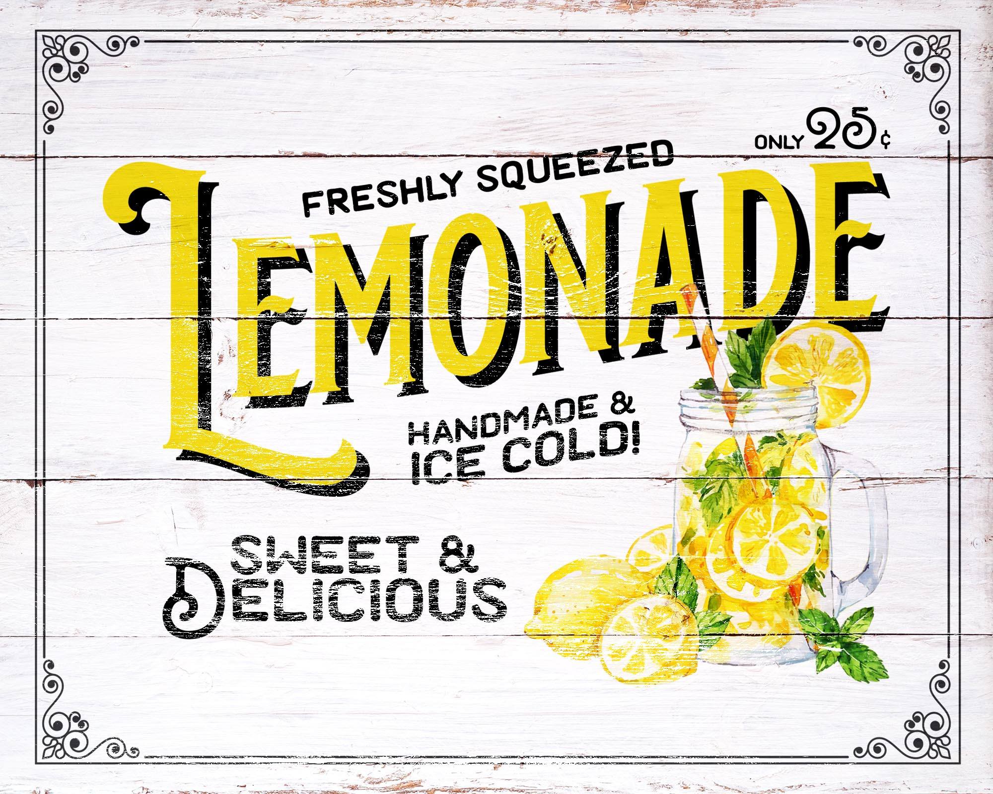 Free Printable Farmhouse Lemonade Sign - The Cottage Market - Free Printable Lemonade Signs