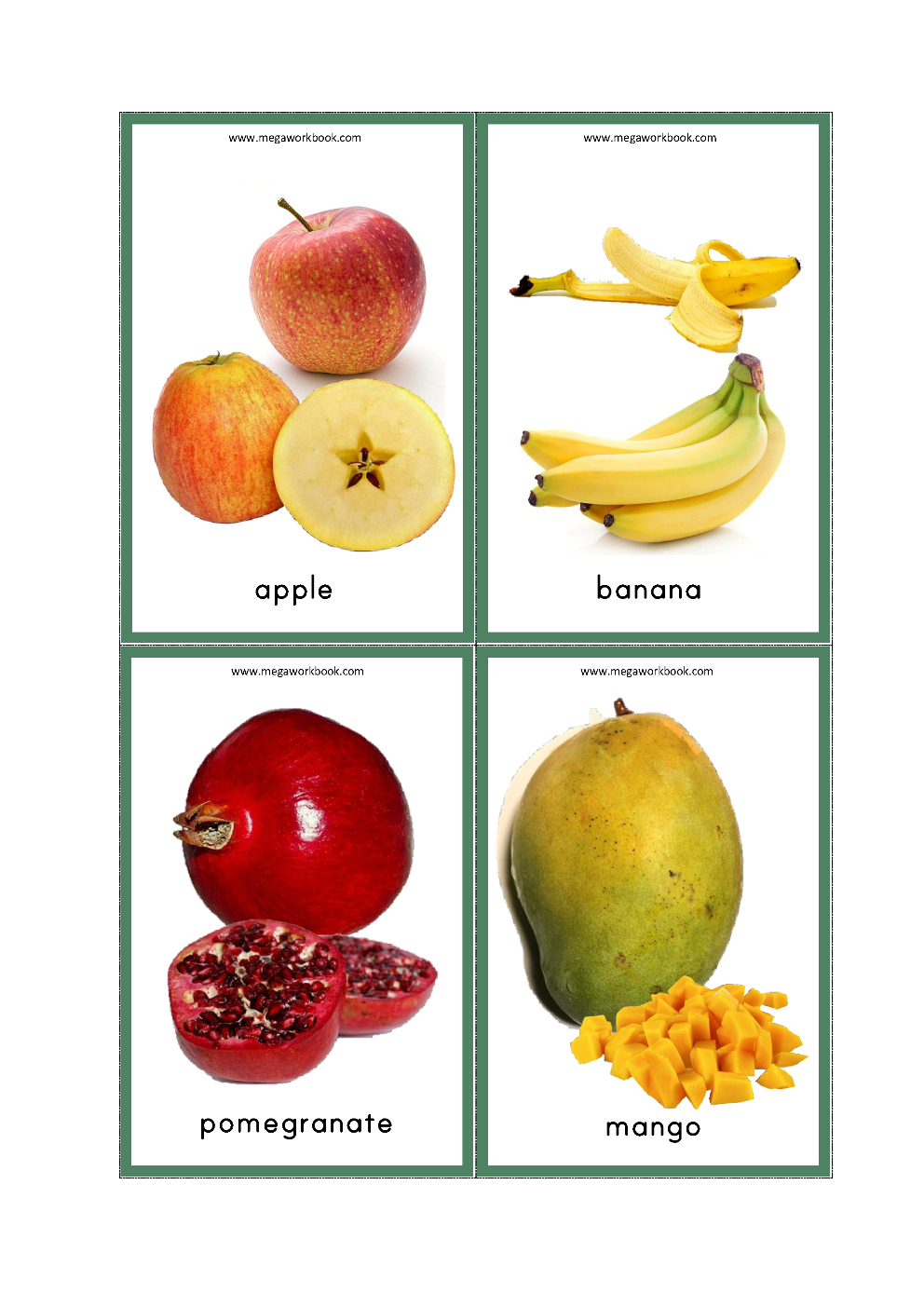 Free Printable Fruits Flashcards For Preschool And Kindergarten - Flashcards Fruit Free Printable