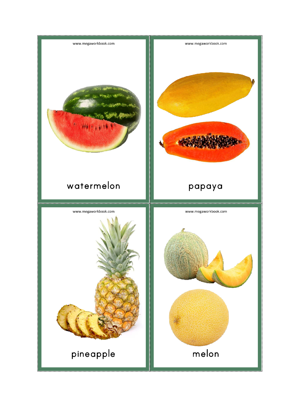 Free Printable Fruits Flashcards For Preschool And Kindergarten - Flashcards Fruit Free Printable