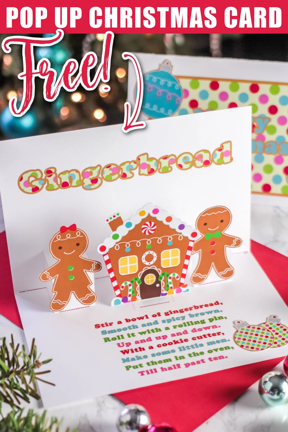 Free Printable Gingerbread Pop Up Christmas Card - Frugal Mom Eh! - Free Printable Pop Up Card Templates Christmas