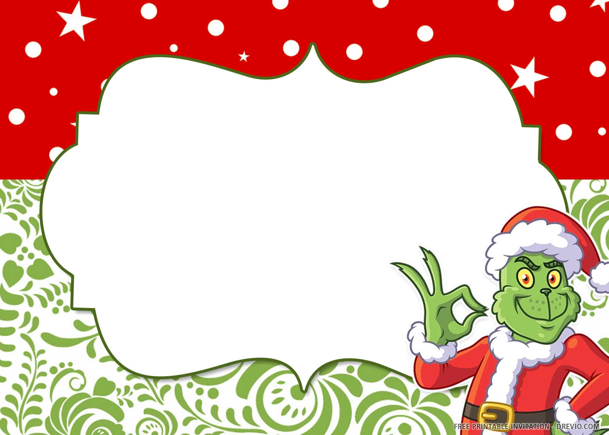 Free Printable) – Grinch Birthday Invitation Templates | Christmas - Grinch Card Printable