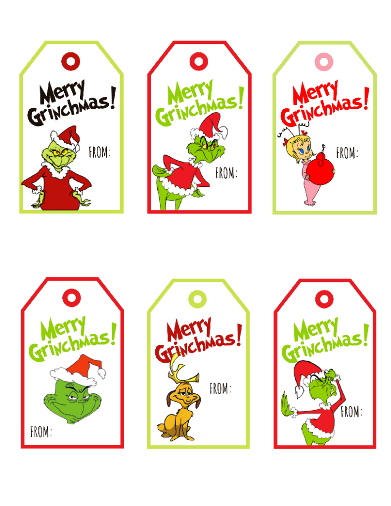 Free Printable Grinch Christmas Gift Tags | Baking You Happier - Free Printable Grinch Gift Tags