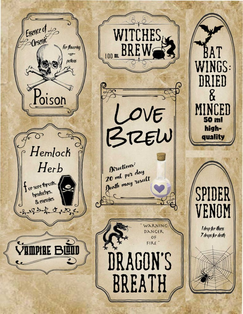 Free Printable Halloween Apothecary Labels: 16 Designs Plus Blanks! - Free Printable Apothecary Labels