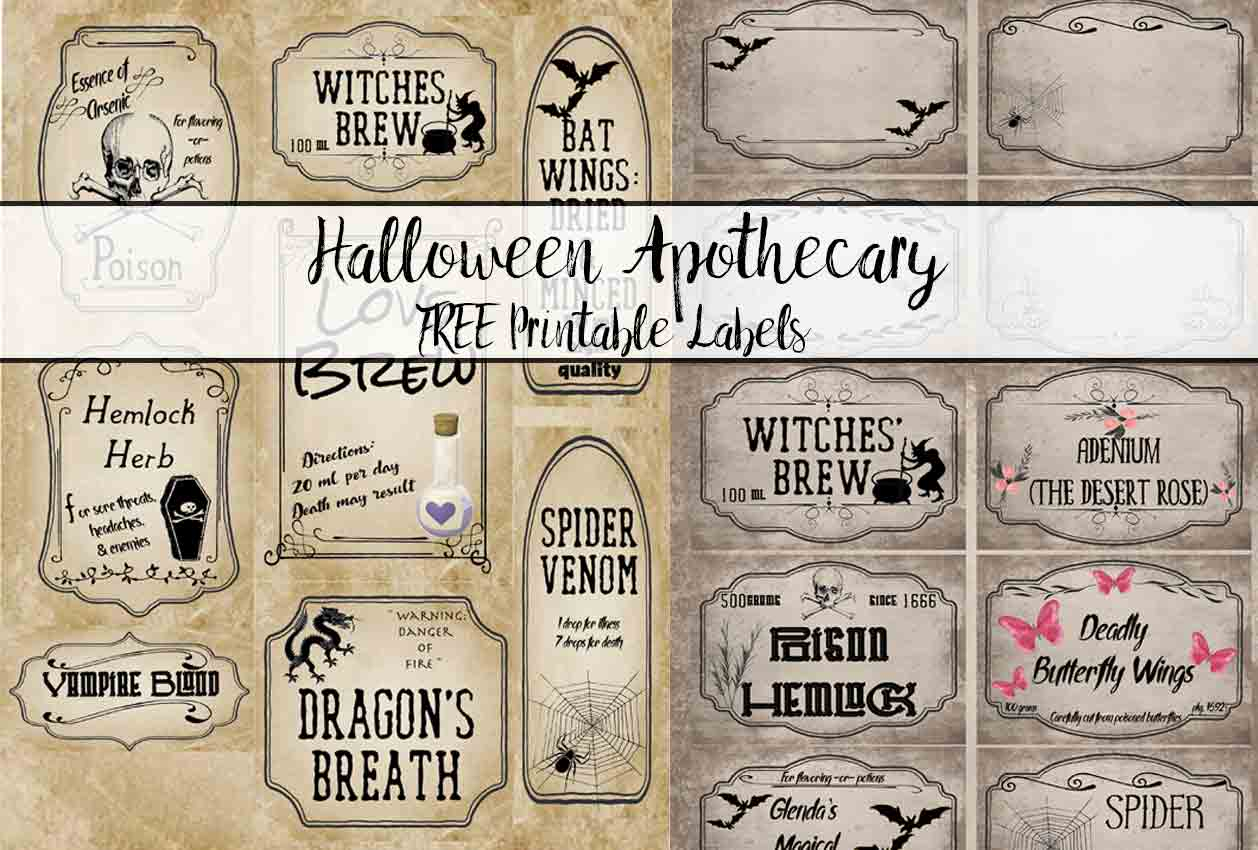 Free Printable Halloween Apothecary Labels: 16 Designs Plus Blanks! - Free Printable Apothecary Labels