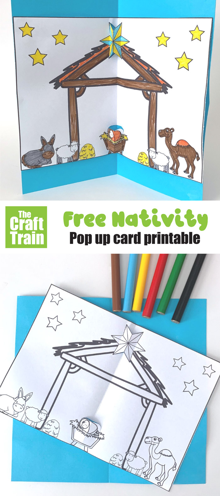 Free Printable Nativity Card - The Craft Train - Free Printable Nativity Stencils