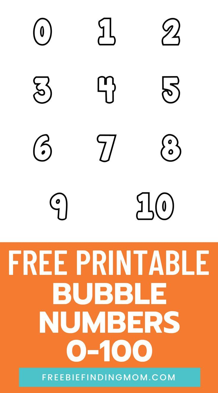 Free Printable Number Bubble Letters: Bubble Numbers 0 – 100 - Free Printable Bubble Numbers 1-20