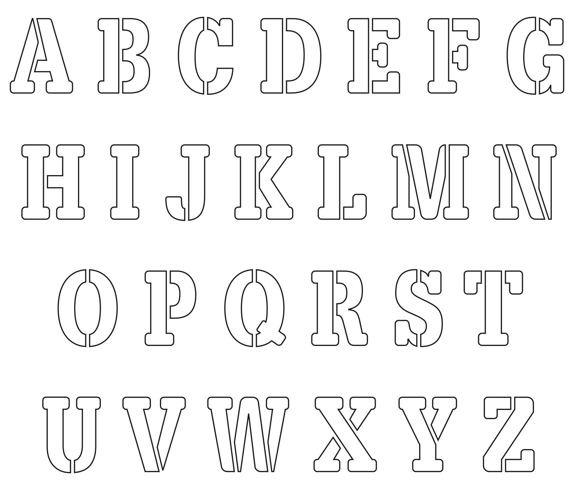 Free Printable Stencils Letters 2 Inch | Alphabet Letter Templates - Free Printable 2 Inch Alphabet Letters