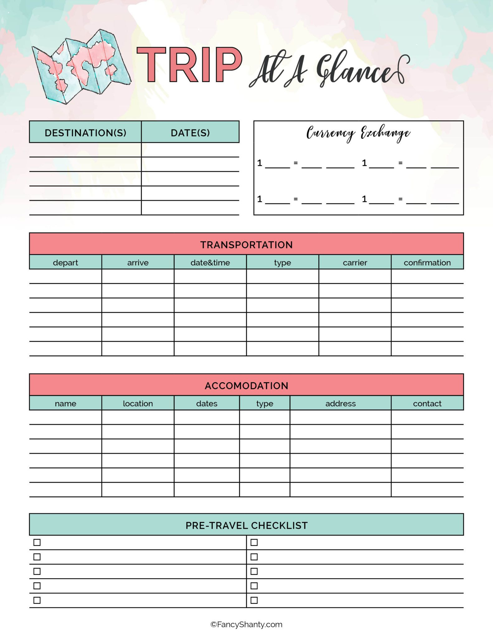 Free Printable Travel Planner: Tips For An Unforgettable Vacation - Free Printable Itinerary Templates