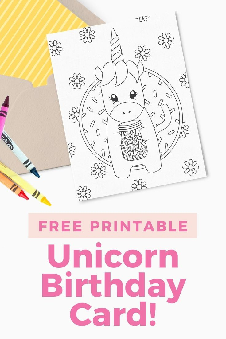 Free Printable Unicorn Birthday Card! | Unicorn Birthday Cards - Free Printable Unicorn Birthday Card
