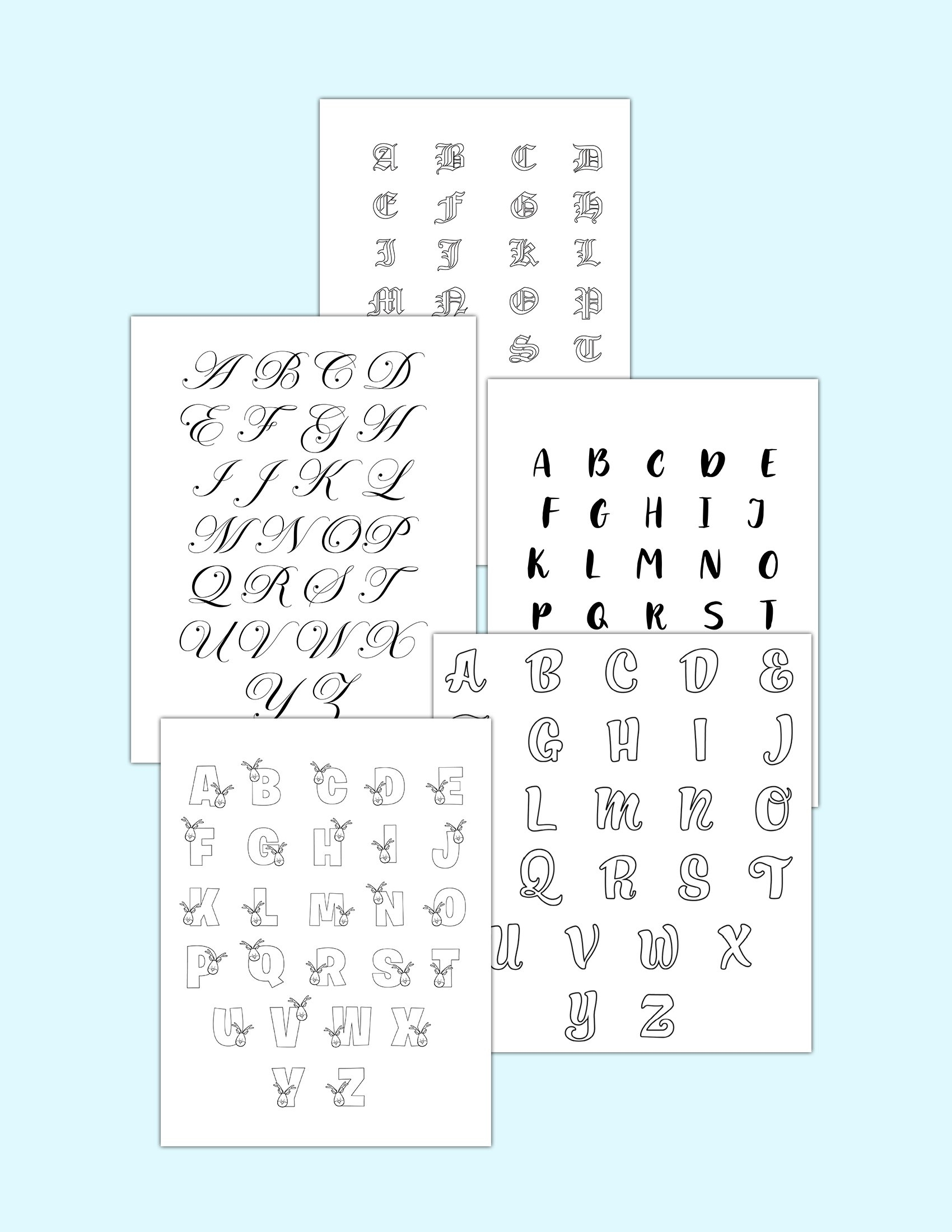 Free Printable Unique Alphabet Fonts (Pdf Downloads) - Freebie - Printable Letters In Different Fonts