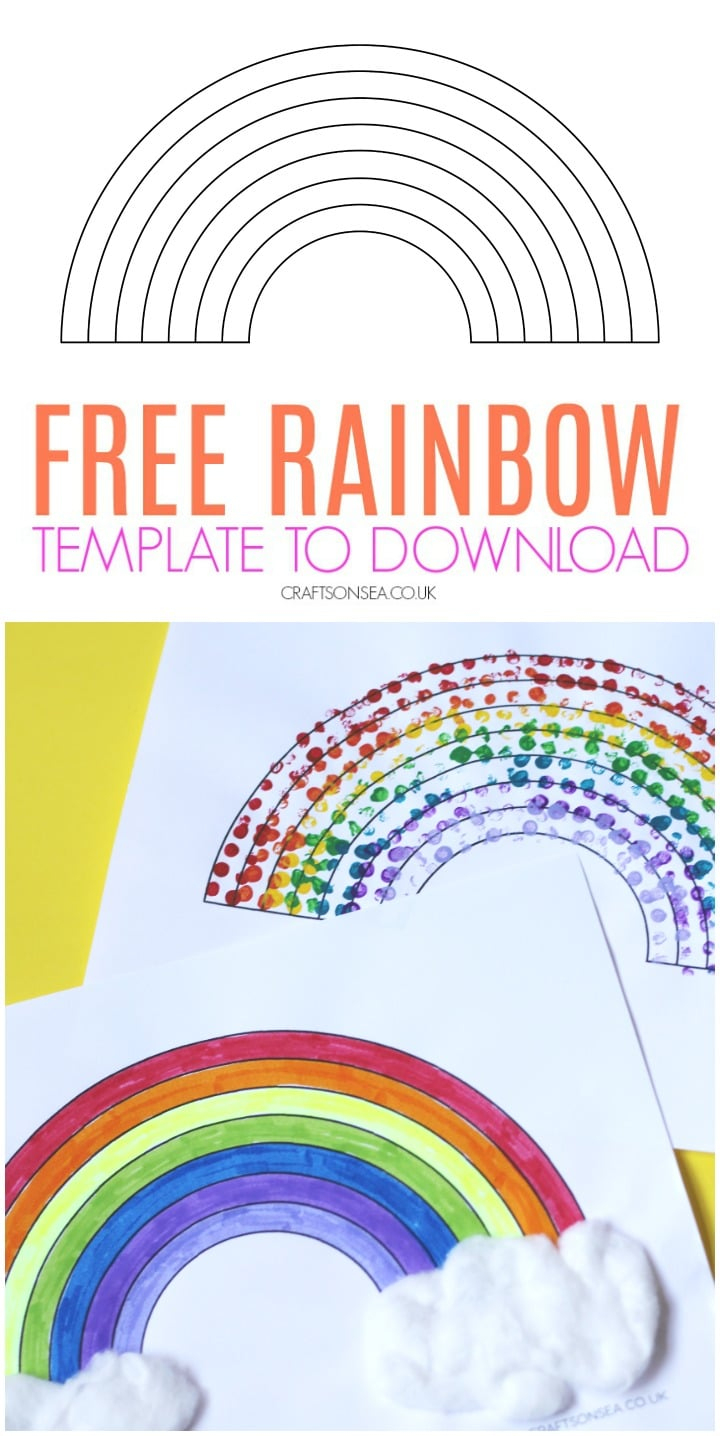 Free Rainbow Template (Printable Pdf) - Crafts On Sea - Rainbow Template Free