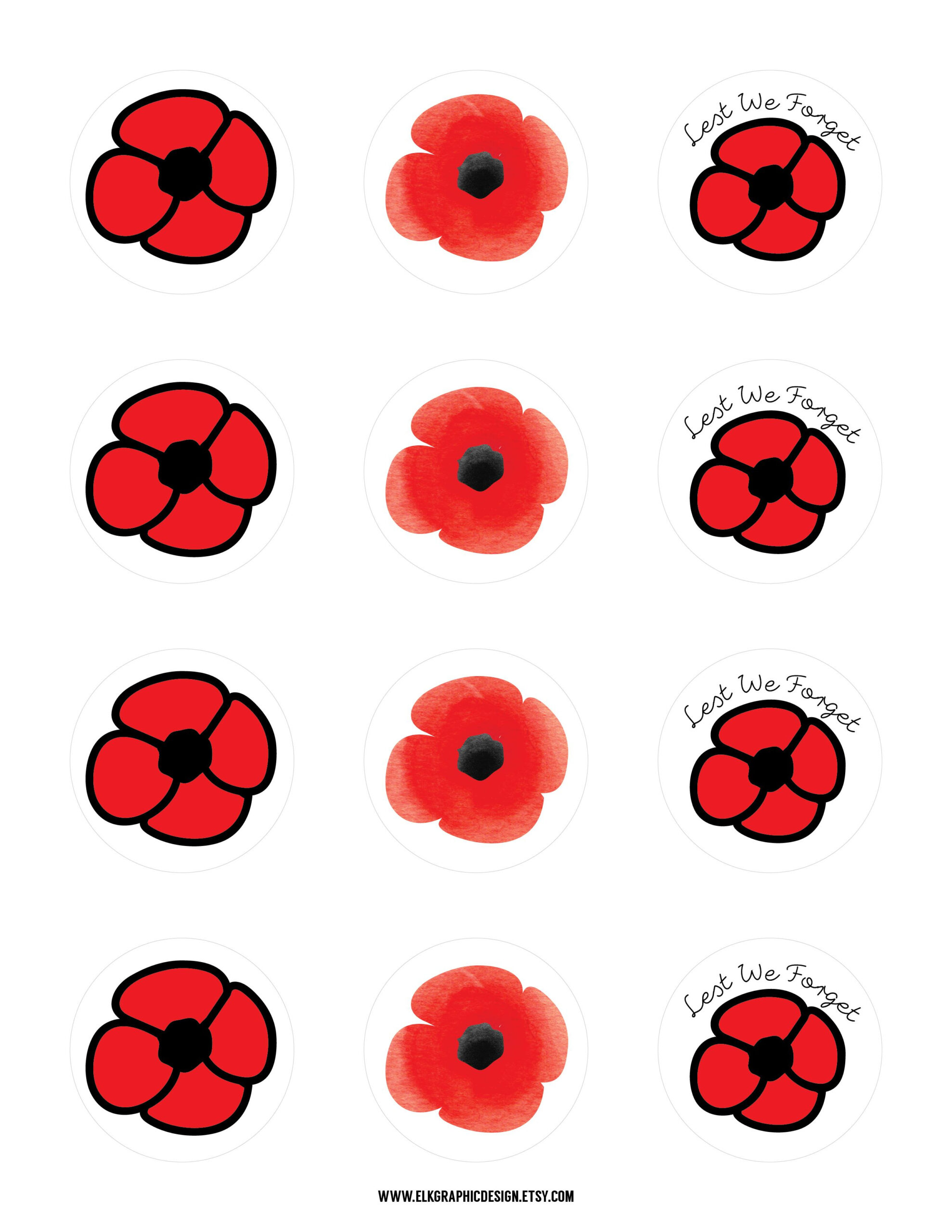 Free Remembrance Day Stickers | Remembrance Day Poppy, Remembrance - Free Printable Poppy Images