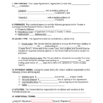 Free Simple 1 Page Lease Agreement Template | Sample   Pdf | Word   Free Lease Agreement Online Printable