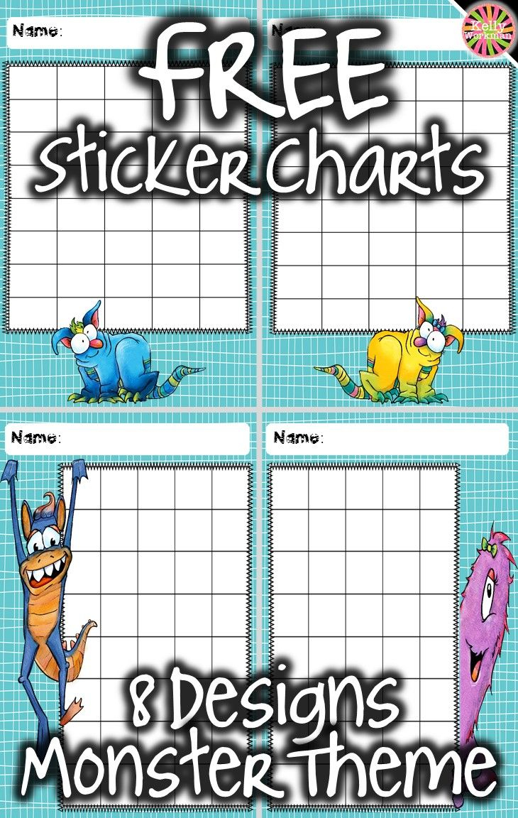 Free Sticker Charts For Speech Therapy: 8 Monster-Theme Designs - Free Printable Animal Behavior Charts