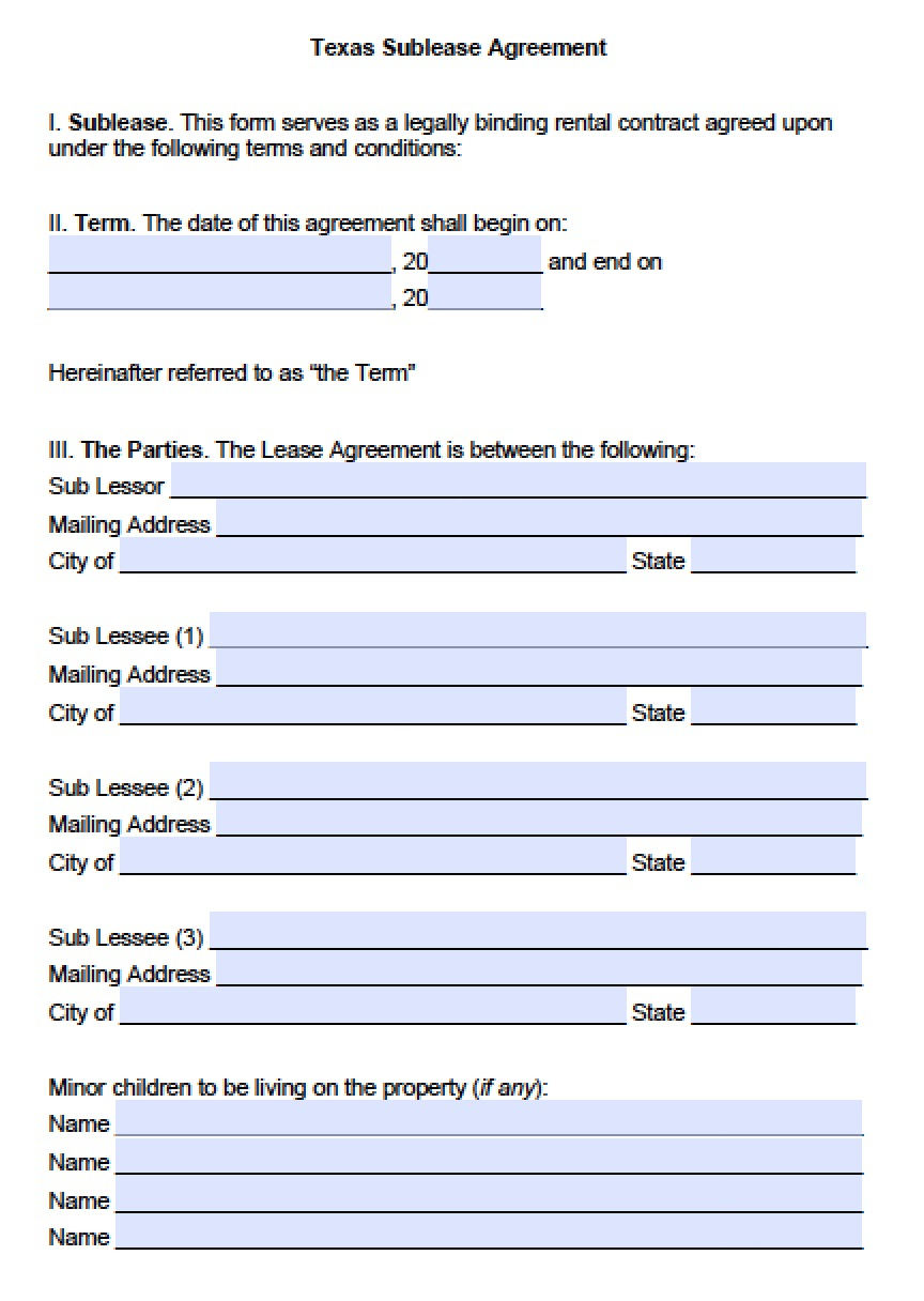 Free Texas Rental Lease Agreement Templates | Pdf | Word - Free Printable Basic Rental Agreement For Texas