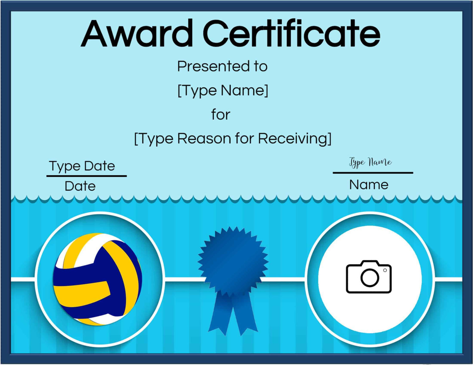 Free Volleyball Certificate Edit Online And Print At Home With - Free Printable Volleyball Certificates Awards