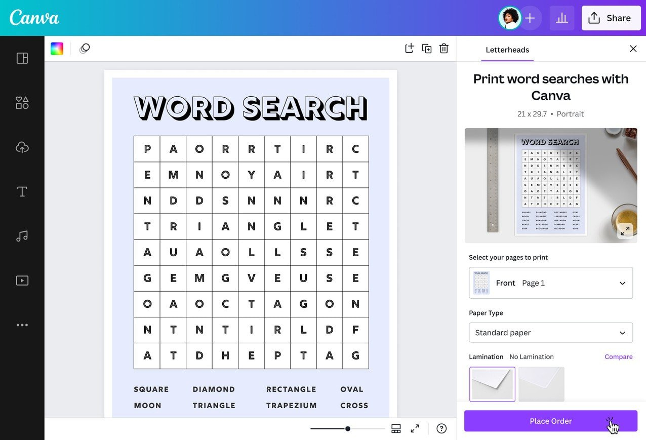 Free Word Search Maker – Make Your Own Word Search | Canva - Free Online Printable Word Search Puzzle Maker