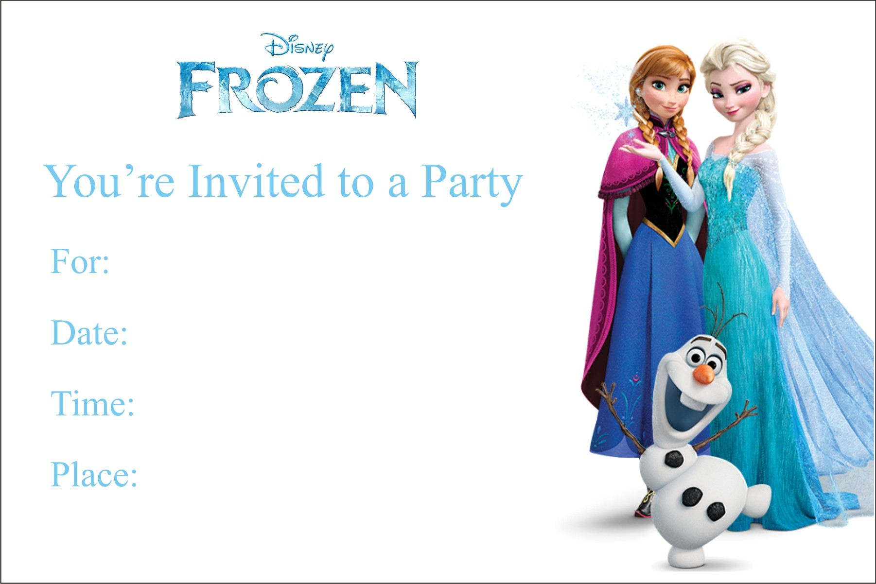Frozen Free Printable Birthday Party Invitation Personalized Party - Free Personalized Printable Birthday Party Invitations
