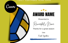 Free Printable Volleyball Certificates Awards