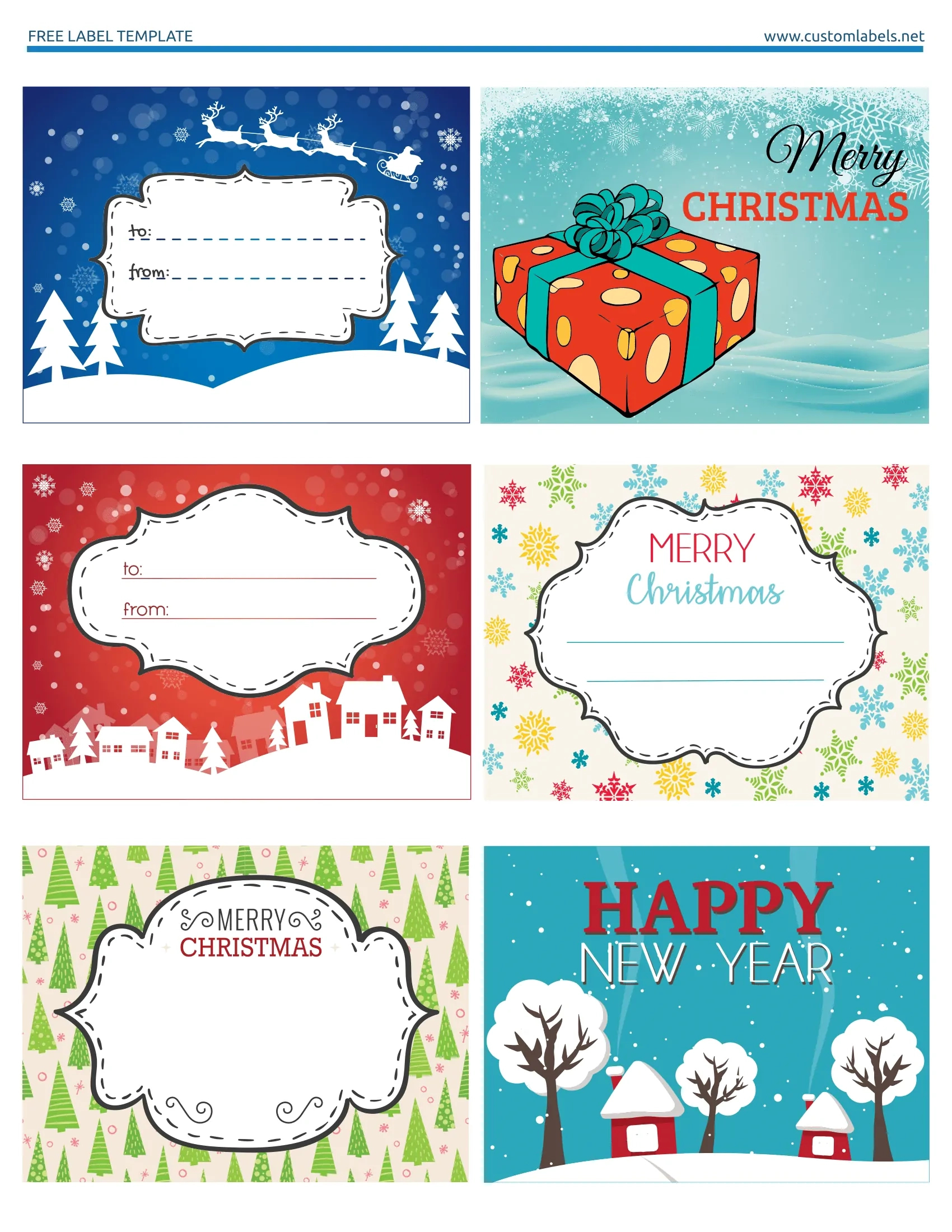 Fun And Colorful Christmas Labels - Free Printables - Free Printable Christmas Labels Word