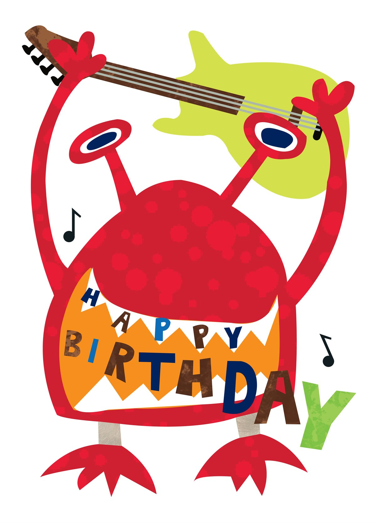 Guitar Monster Birthday Card | Scribbler - Free Printable Birthday Cards Guitar