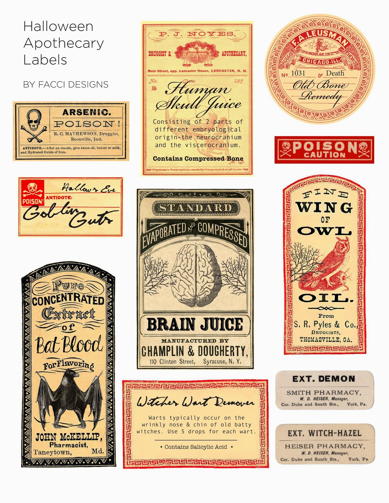 Halloween Love: Spooky Apothecary Labels Free Printable | Brooklyn - Free Printable Apothecary Labels