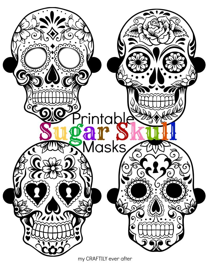 Halloween: Printable Sugar Skull Masks - See Vanessa Craft - Free Printable Paper Skull