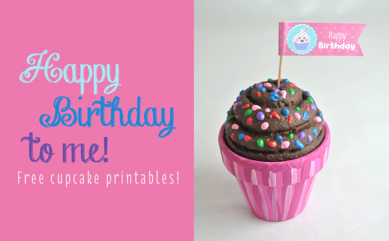 Happy Birthday To Me! Free Cupcake Printables | Club Chica Circle - Cupcake Flags Free Printable