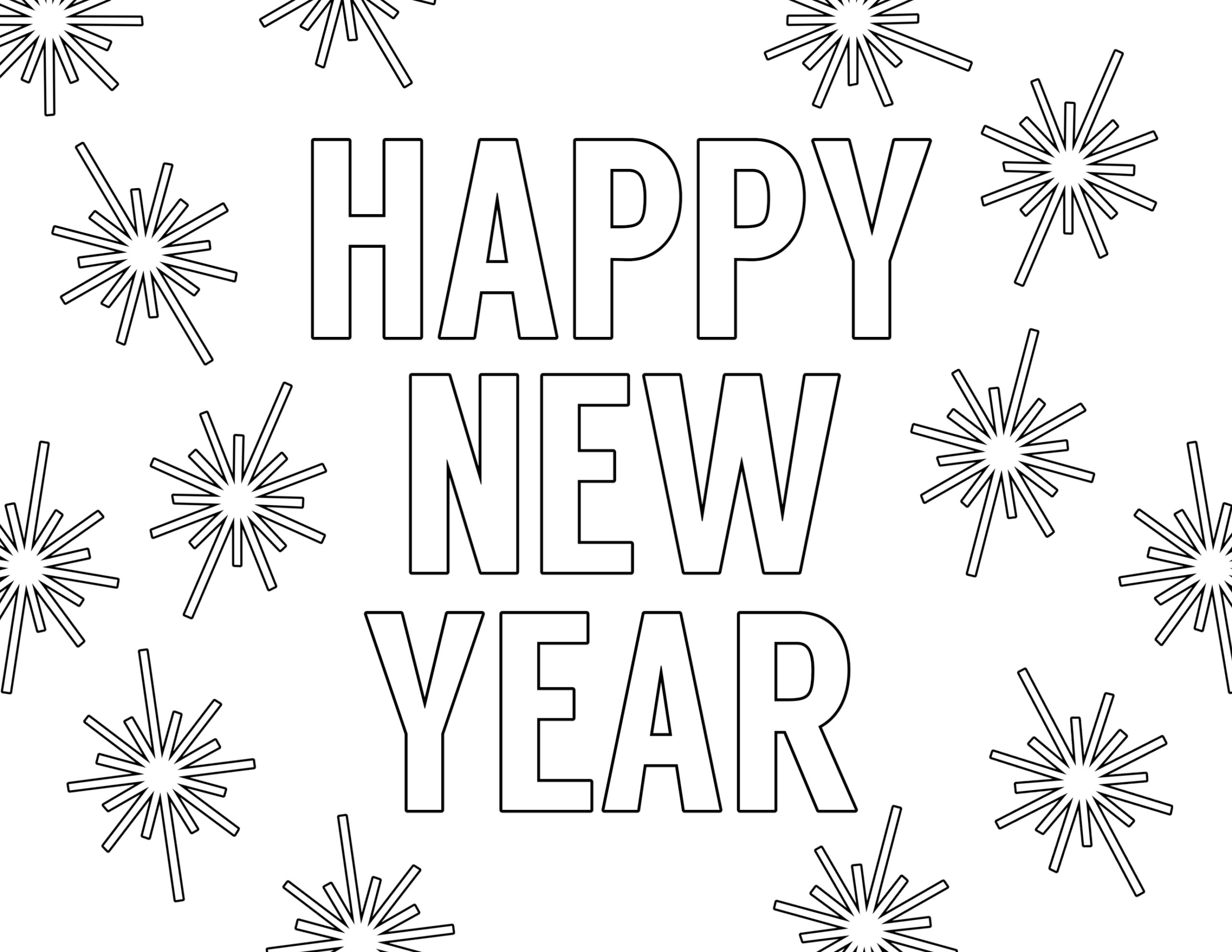 Happy New Year Coloring Pages Free Printable - Paper Trail Design - Free Printable 2018 New Years Coloring Pages