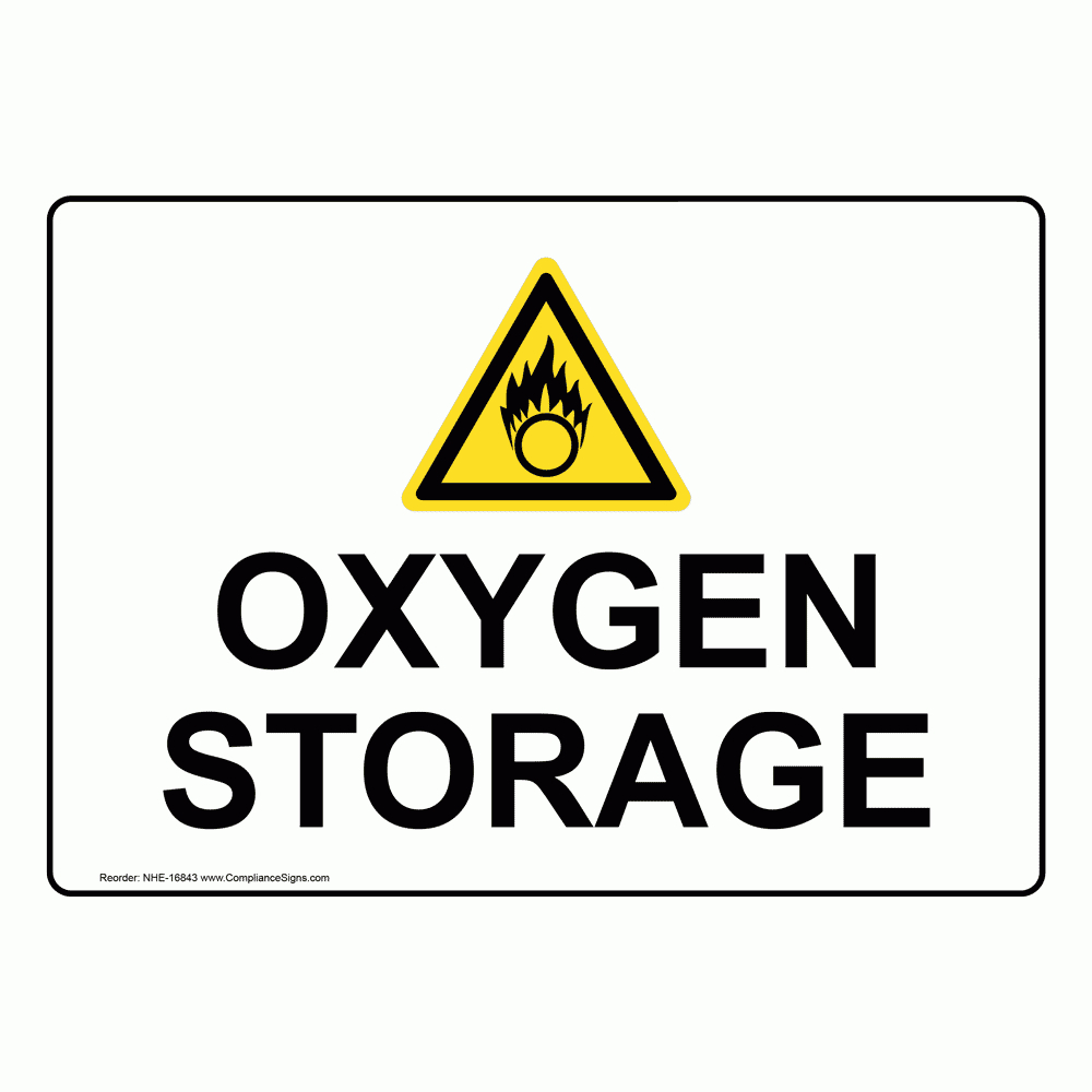 Hazmat Hazardous Gas / Gas Lines Sign - Oxygen Storage - Free Printable Oxygen In Use Signs