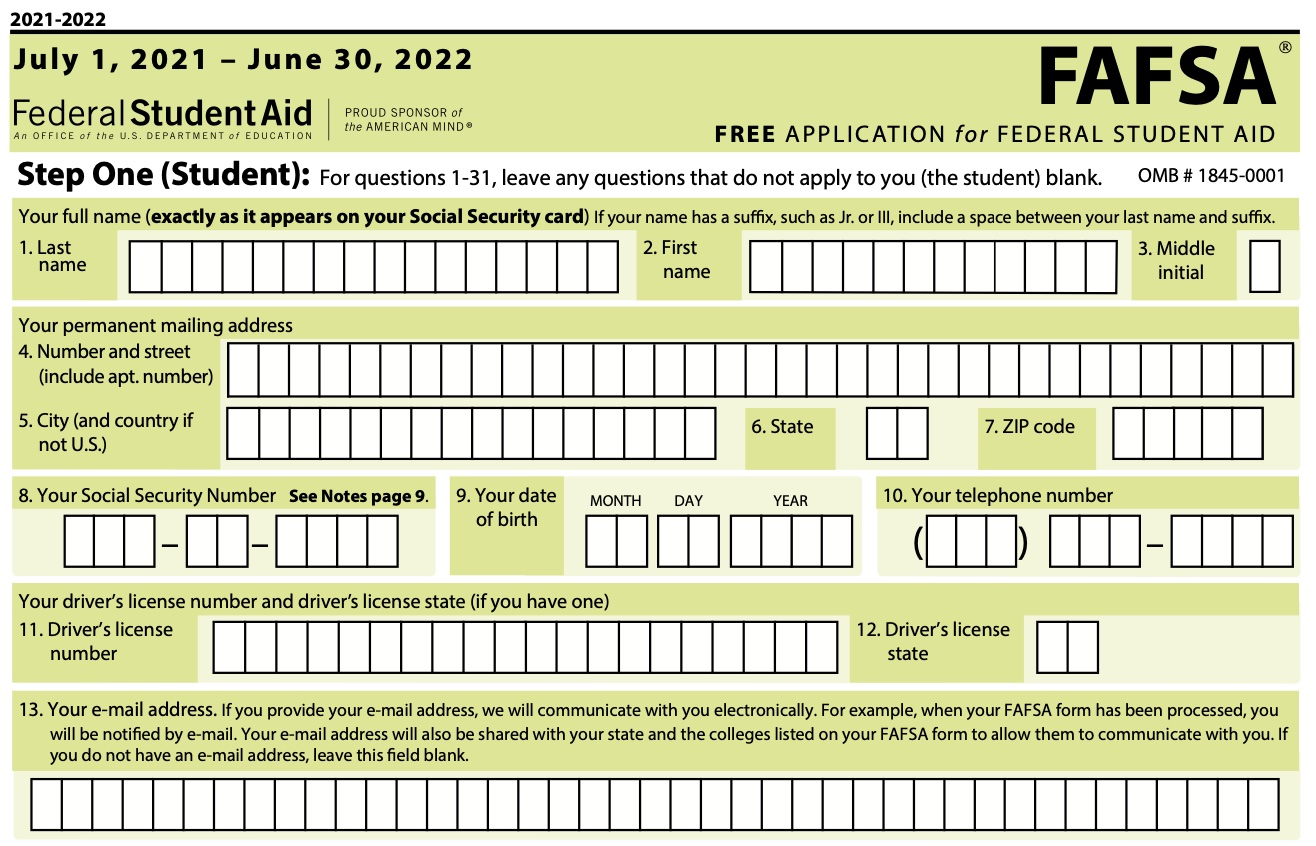 How Do I Print My Fafsa Form - Free Printable Fafsa Form