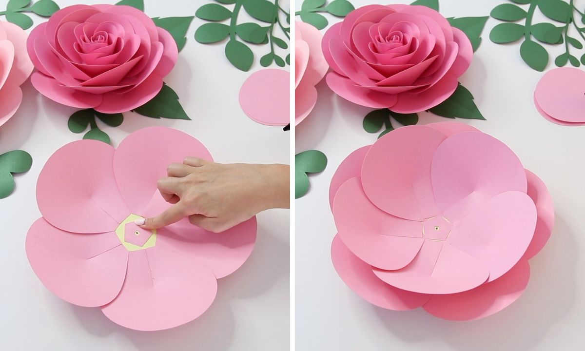 How To Make Big Paper Roses Stepstep (+ Free Template - Free Printable Large Paper Rose Template