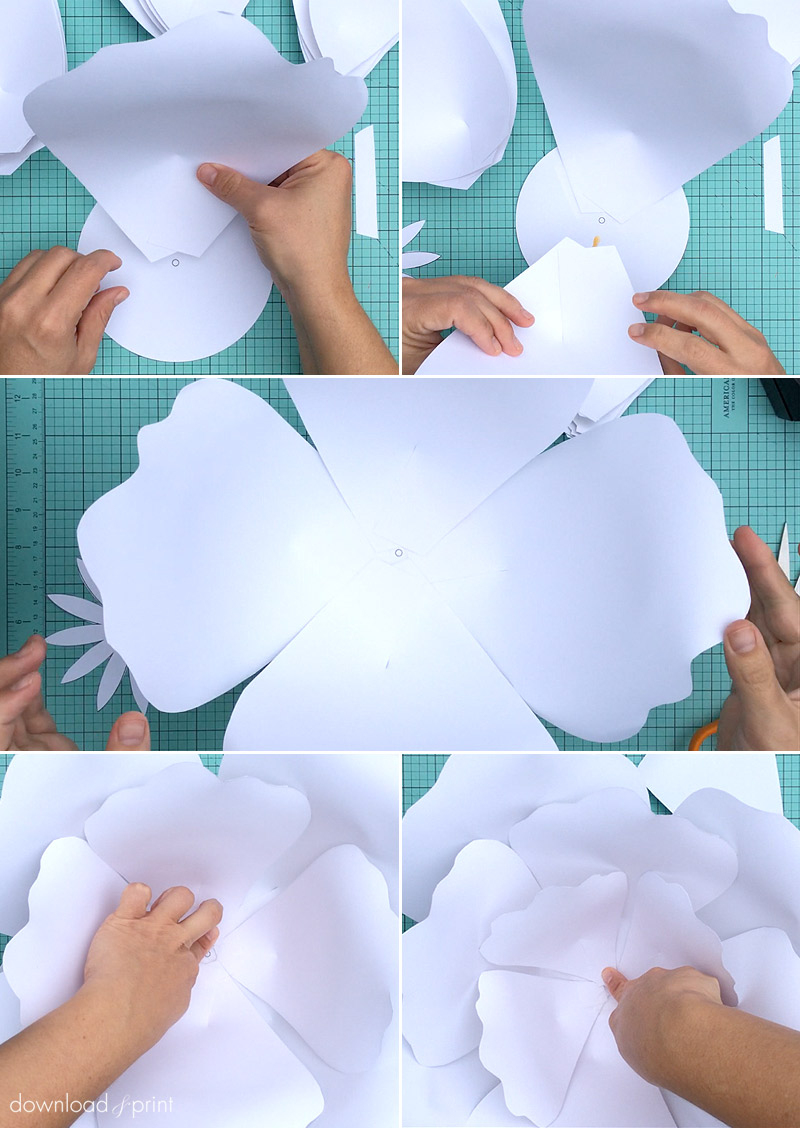 How To Make Giant Paper Roses Plus A Free Petal Template - Free Printable Large Paper Rose Template