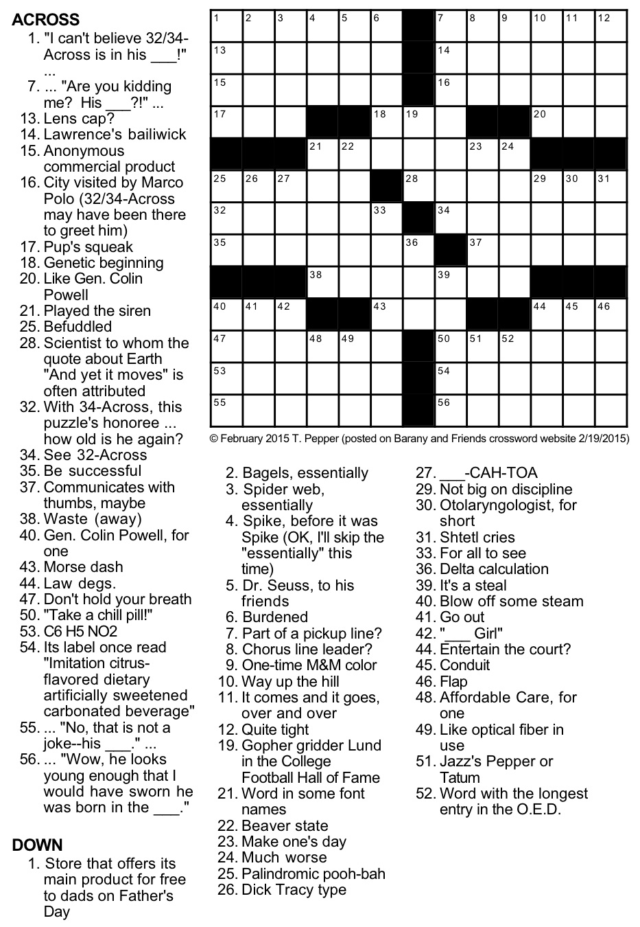 Huh? Could You Repeat That? Crossword Puzzle - Printable Crossword Puzzles Medium Difficulty
