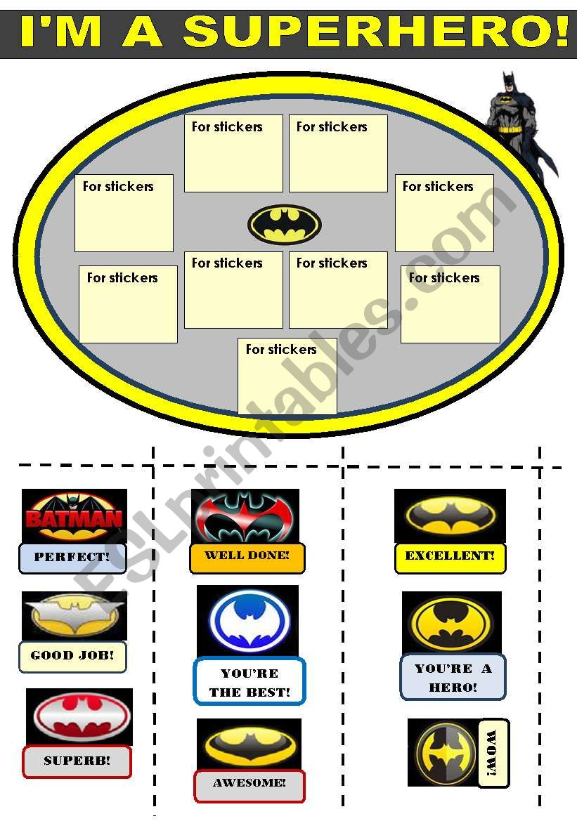 I Am A Superhero! !!!! For Boys!!! - A Set Of Batman Themed Reward - Free Printable Batman Reward Chart