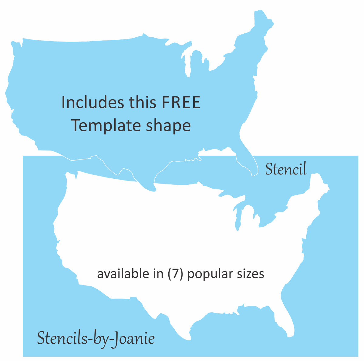 Joanie Stencil Us United States Country Map Outline Free Template Shape  America - Free Printable Country Stencils