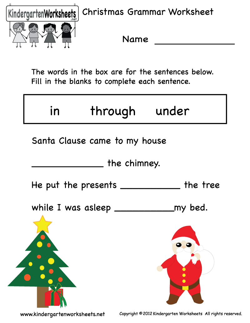 Kindergarten Christmas Grammar Worksheet Printable | Christmas - Free Printable Christmas Grammar Worksheets