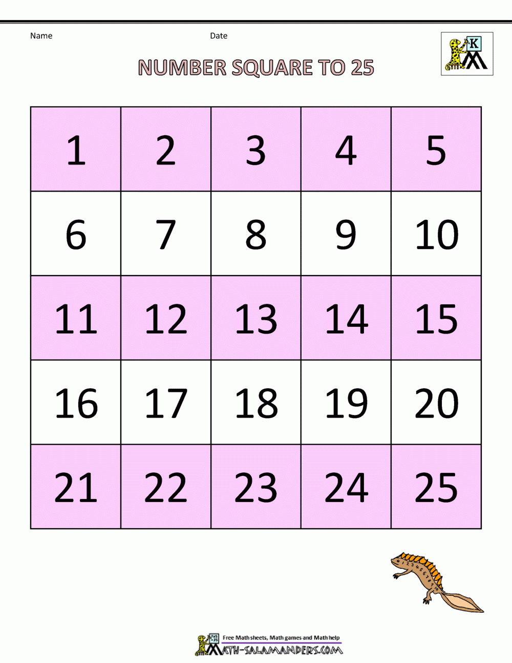 Kindergarten Math Printables - Free Printable Numbers 1-25