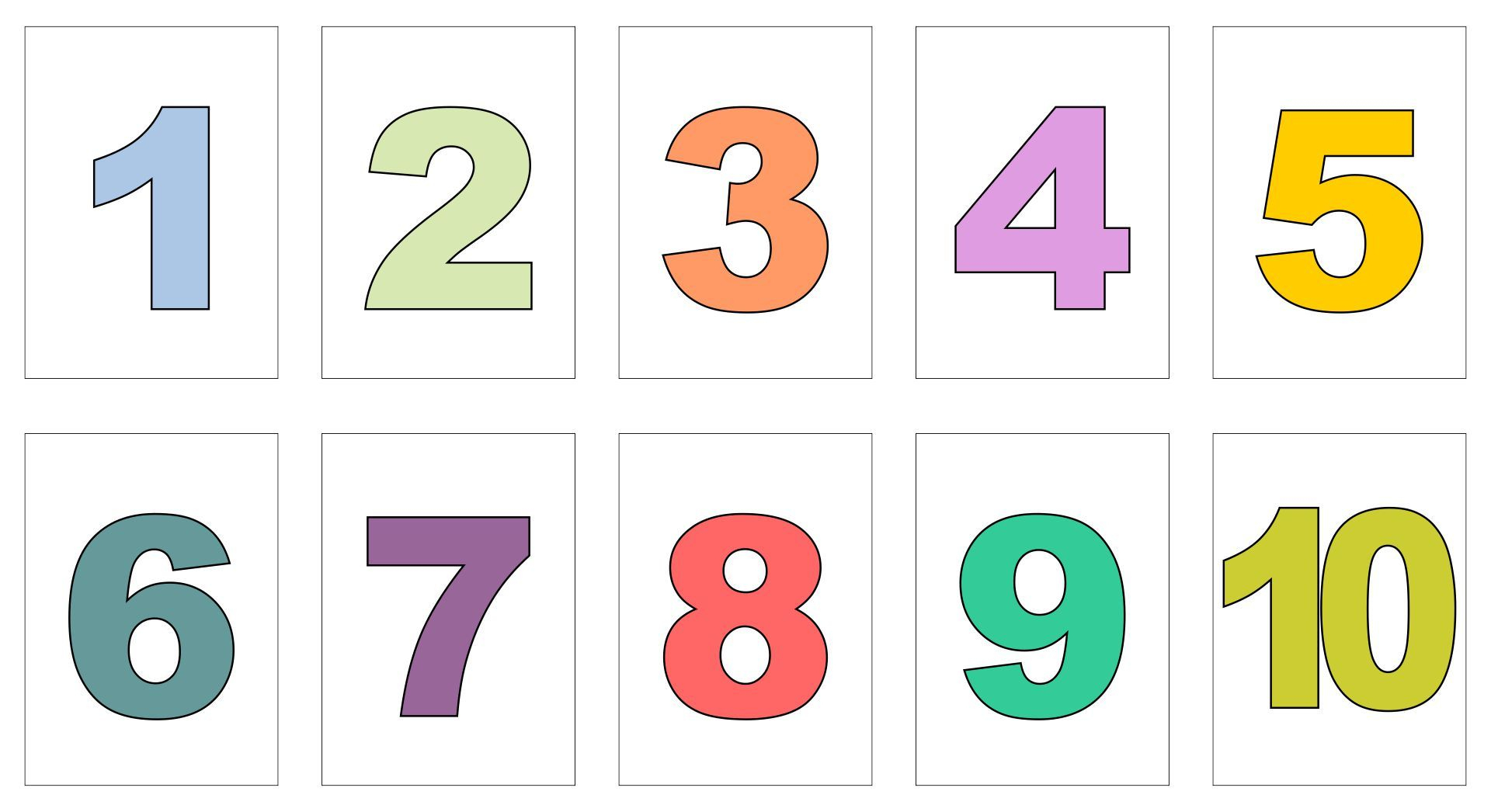 Large Printable Number Cards 1-10 | Large Printable Numbers - Large Printable Numbers 1-10