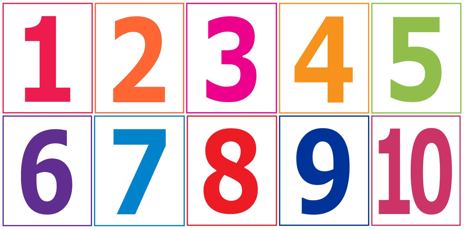Large Printable Number Flash Cards | Large Printable Numbers - Large Printable Numbers 1-10