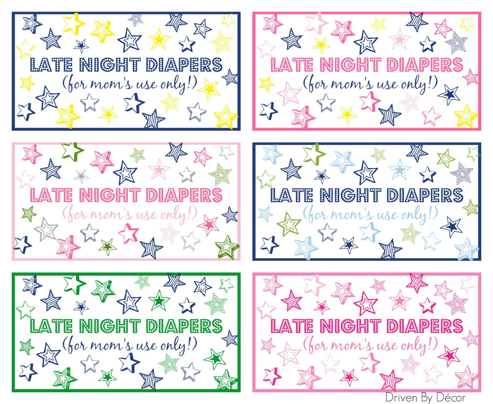 Late Night Diapers Baby Shower Printables - Drivendecor - Free Printable Late Night Diaper Sign