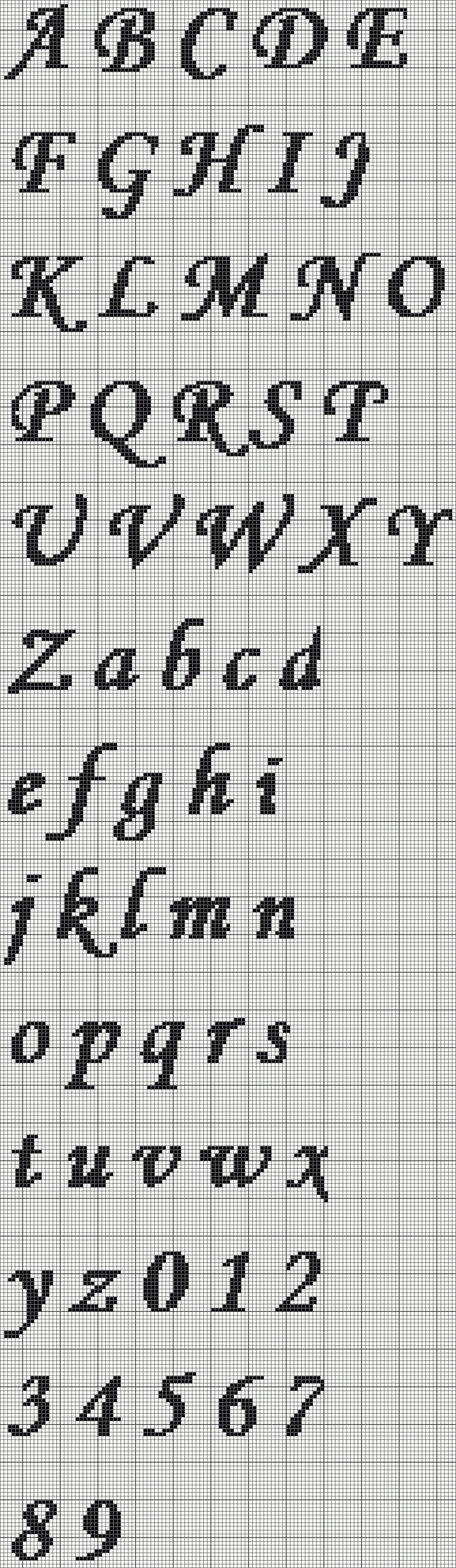 Left Col Here - Free Printable Alphabet Cross Stitch Patterns