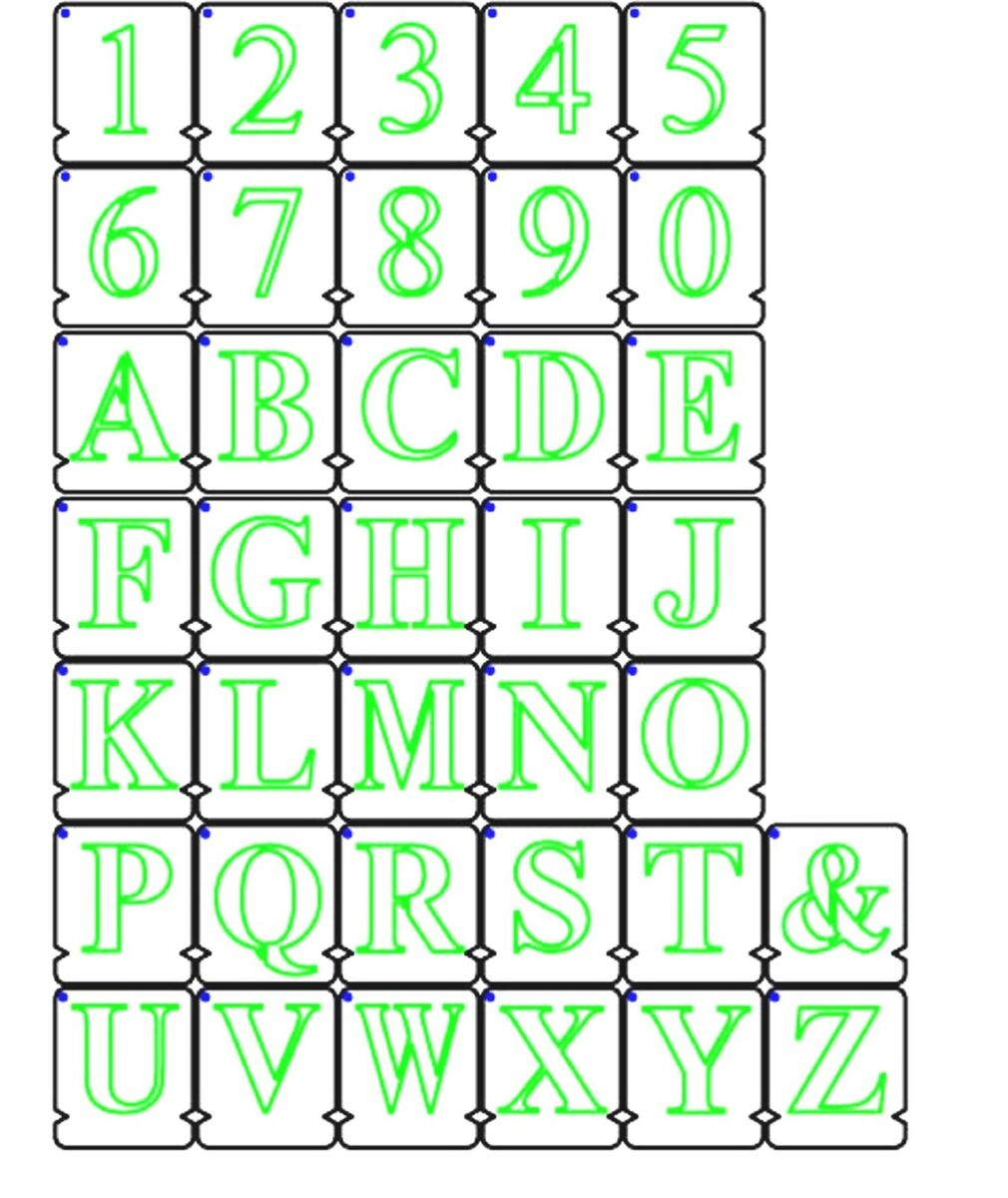 Letter And Number Stencil Set A-Z &amp;amp; 0-9 Times New Roman Alphabet Templates - Printable Stencils A-Z