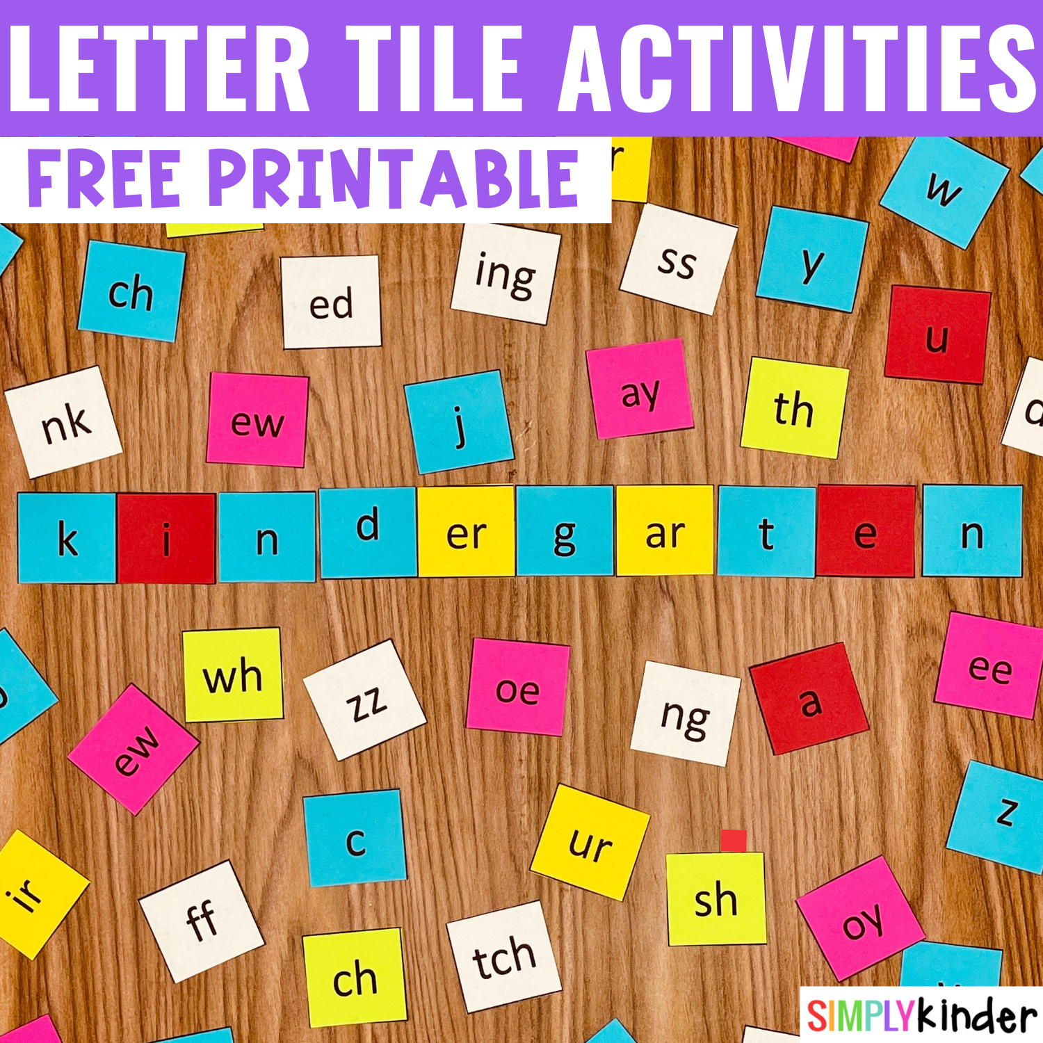 Letter Tile Activities For Kindergarten - Simply Kinder - Free Printable Alphabet Tiles