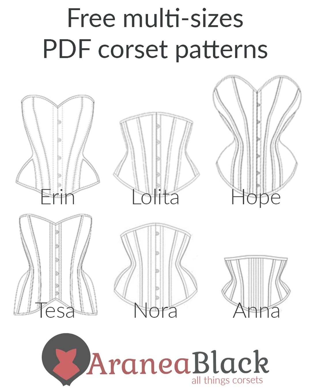 Lineup Of My Free Corset Patterns! 😁 (Link In Bio) We Start With - Free Printable Corset Sewing Pattern