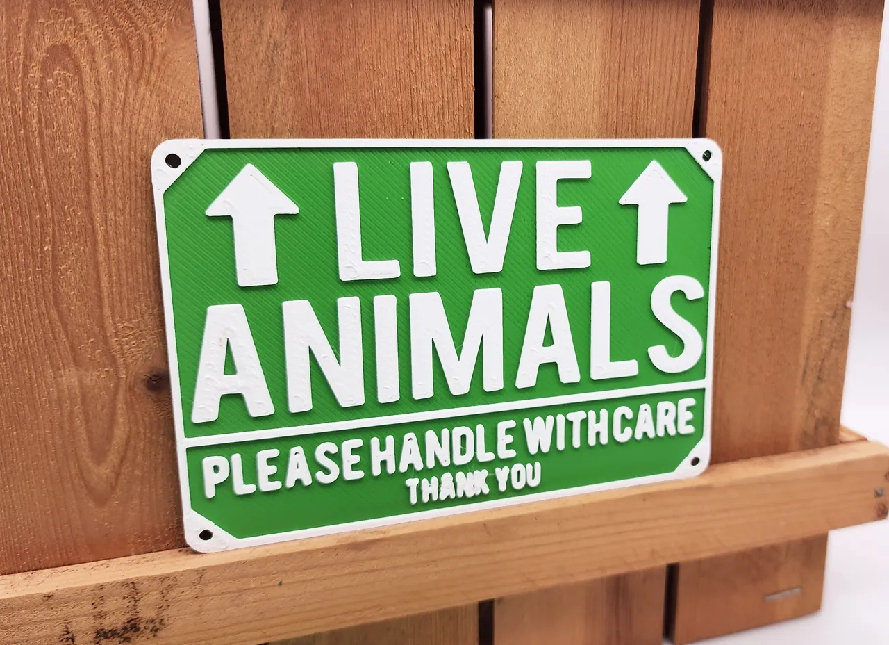 Live Animals Sign 2-Colortriple G Workshop | Download Free Stl - Free Printable Live Animal Stickers