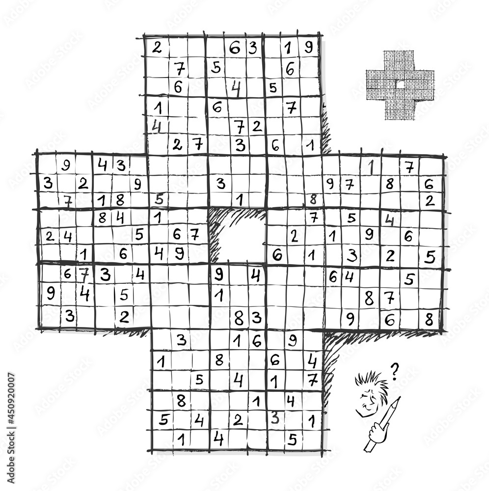 Logic Sudoku Game For Children And Adults. Big Size Puzzle With 4 - Free Printable Tough Sudoku