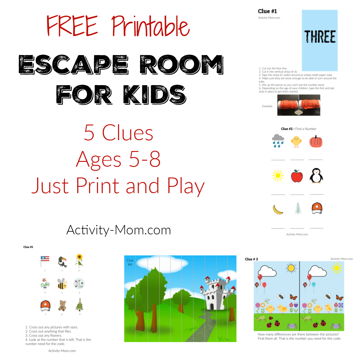 Make Your Own Escape Room Challenge For Kids (Free Printable - Free Printable Escape Room Clues